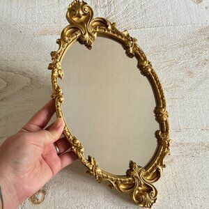 Vintage Small Gold Painted Wood Wall Mirror